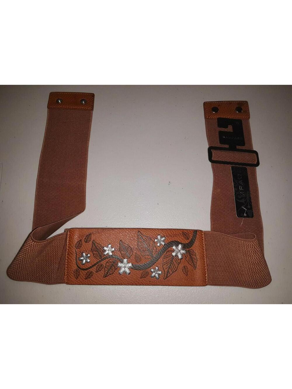 RAMPAGE Brown flower Classic Modern Fashion Belt Wmns Sz 2xl NEW - T6#27
